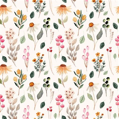 Floral Wallpaper Botanical Wallpaper Watercolor Wildflower | Etsy ...