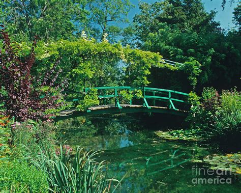 Spring view of the Japanese Bridge in Claude Monet's garden at Giverny ...