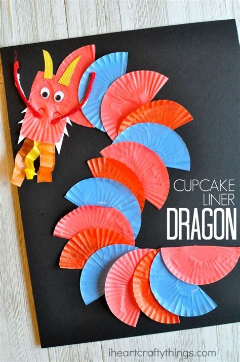 Awesome Cupcake Liner Dragon Craft | Chinese new year crafts for kids ...