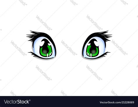 Manga anime green eyes for creation cartoon Vector Image