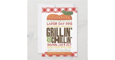 Labor Day BBQ, Backyard Barbecue, Holiday BBQ Invitation | Zazzle