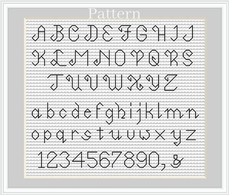 Backstitch Alphabet Cross Stitch Font Back Stitch Alphabet - Etsy UK