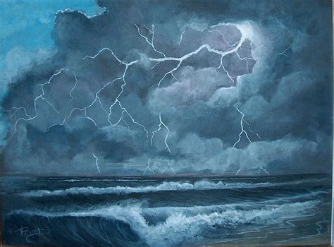 Storm At Sea. Painting by Bonnie Rogers