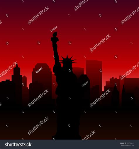 New York City Silhouette Vector Illustration Stock Vector (Royalty Free ...