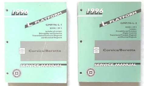 Find 1996 CHEVROLET CORSICA AND BERETTA SERVICE MANUAL SET GM in GREAT ...