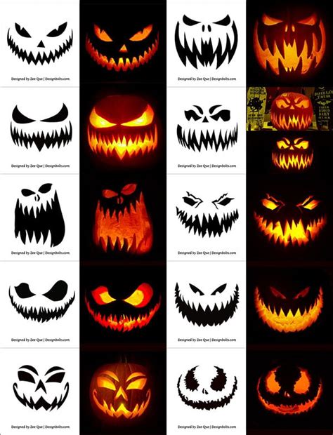 290+ Free Printable Halloween Pumpkin Carving Stencils, Patterns ...