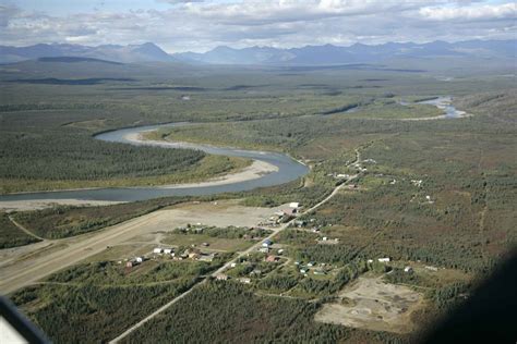 Free picture: aerial, bettles, villiage, koyukuk, river, alaska