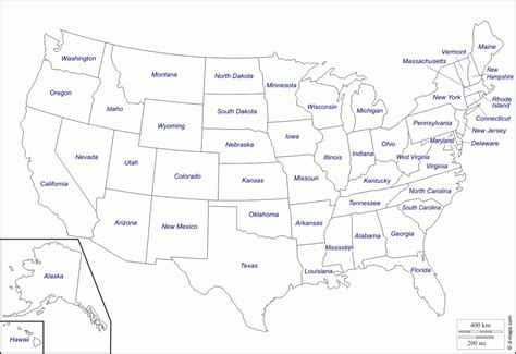 Printable Map Of The Usa With State Names - Printable US Maps