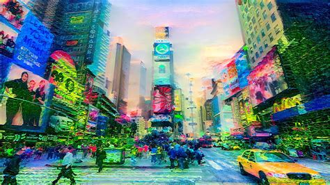 Trippin' to Time Square, NYC Digital Art by Wumbo Designs - Fine Art ...