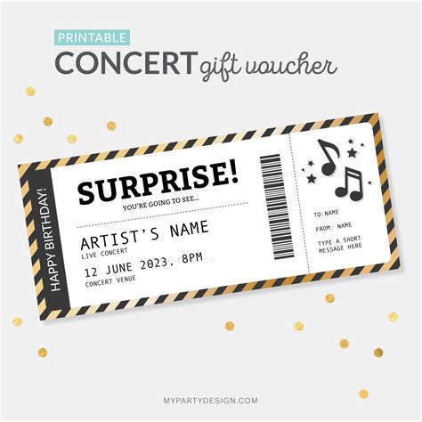 Printable Concert Ticket Template - My Party Design