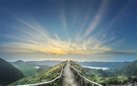 Mountain Landscape Ponta Delgada Island, Azores Portugal Stock Photo ...