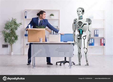 Concept of robots replacing humans in offices Stock Photo by ©Elnur ...