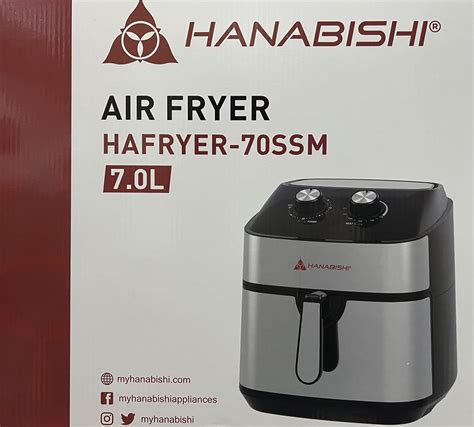 Hanabishi Air Fryer 7 liters HAFRYER-70SSM Manual Black/Stainless ...