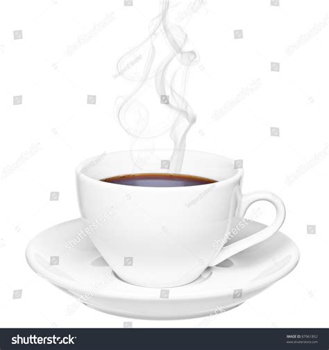 Coffee Cup With Steam On White Background Stock Photo 87961852 ...