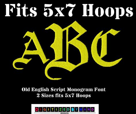 Embroidery Font Monogram Old English Script Machine Embroidery Fonts ...