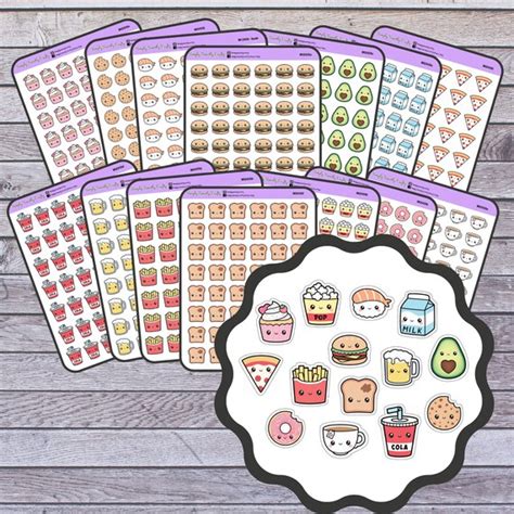 Kawaii Food Planner Stickers Mini Sheet KW4400 Erin Condren | Etsy