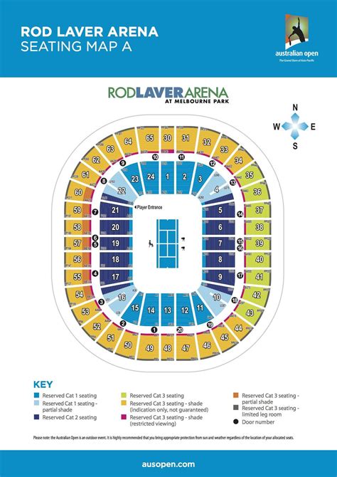 Rod laver arena map Australian open - Map of rod laver arena for ...