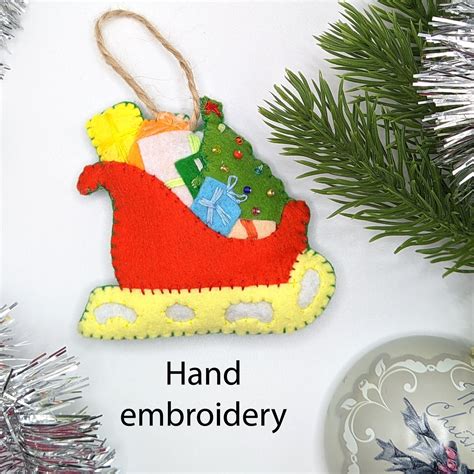 Santa's sleigh, Christmas ornament for Christmas tree decora - Inspire ...