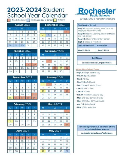 Rochester School Calendar 2024-25 - Ethel Nancey