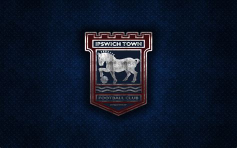 Download wallpapers Ipswich Town FC, English football club, blue metal ...