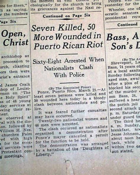 1937 Ponce massacre.... Puerto Rico... - RareNewspapers.com