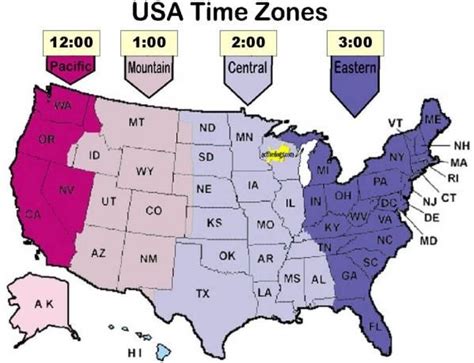 United States Time zones ( prep for quiz) Diagram | Quizlet