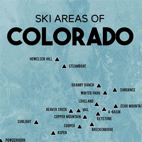 Colorado Ski Areas Map 18x24 Printable Colorado | Etsy