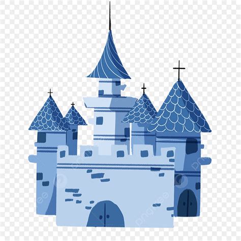 Castle Illustration PNG Picture, Blue Castle Cartoon Illustration ...