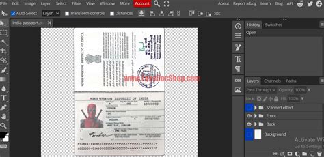 India Passport Template In PSD Format V2 - Fakedocshop