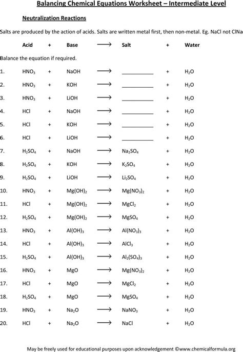 Acid Base Neutralization Reaction Worksheet Acid Base Neutra