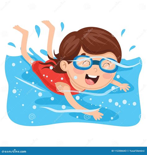 Vector Illustration of Kid Swimming Stock Vector - Illustration of ...