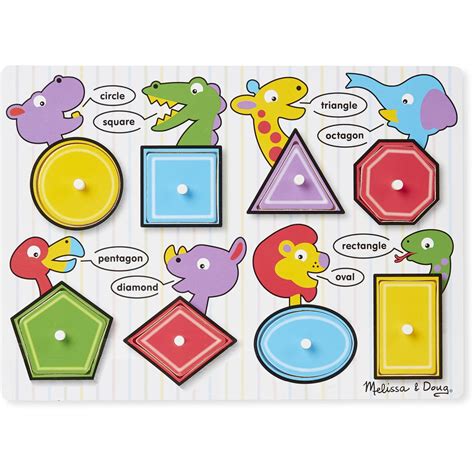 Melissa & Doug Shapes Wooden Peg Puzzle, 8pc - Walmart.com