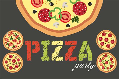 Pizza party set ~ Illustrations on Creative Market