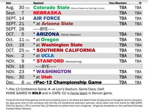 Colorado's 2019 football schedule is set - CUSportsReport