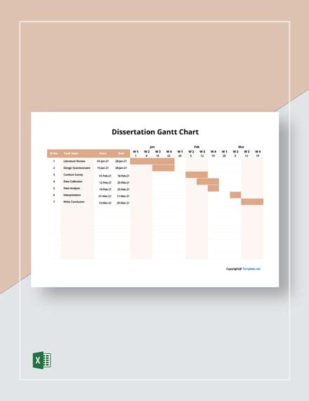 FREE Dissertation Gantt Chart Excel - Template Download | Template.net