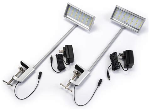 LED Display Arm Lights | LED Lighting w/ Brushed Silver Stems