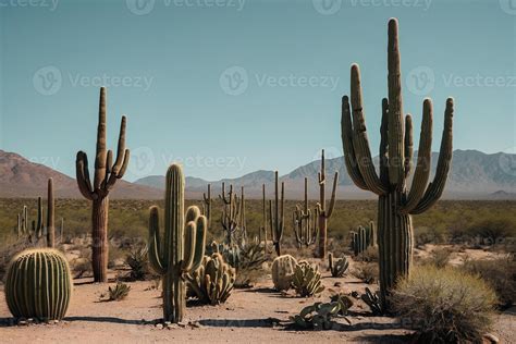 cactus plants in the desert 44003918 Stock Photo at Vecteezy