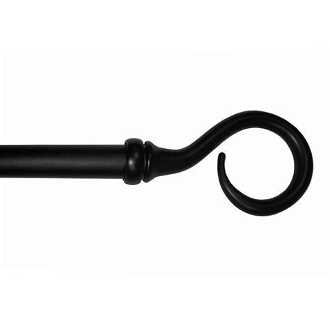 Style Selections 28-in to 48-in Matte-Black Steel Single Curtain Rod at ...