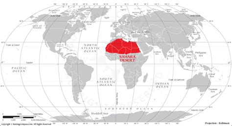 Sahara Desert Physical Map