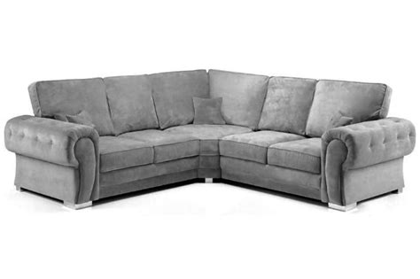 Verona High Back Grey Fabric Corner Sofa | FurnitureInstore