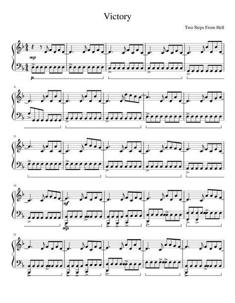 Victory (Battlecry) Two Steps From Hell Sheet music for Piano (Solo ...