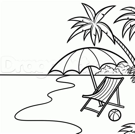 beach umbrella coloring pages - Google Search | How to draw a beach ...