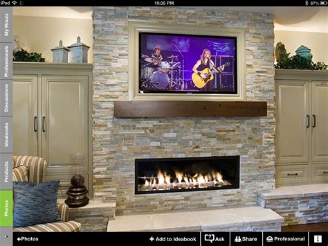 Linear Gas Fireplace Ideas With Tv Above - Fireplace World