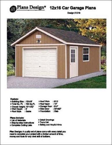 18' X 24' Car Garage Project Plans, Material List Included - Design #5 ...