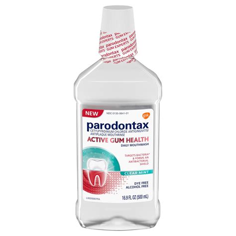 Parodontax Active Gum Health Mouthwash, Gum Mouthwash, Clear Mint, 16.9 ...