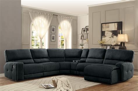 Homelegance Keamey Reclining Sectional Sofa Set A - Polyester - Dark ...