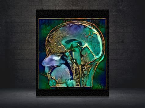 Brain Anatomy in Bright Green Color , Ready to Hang Canvas or Acrylic ...