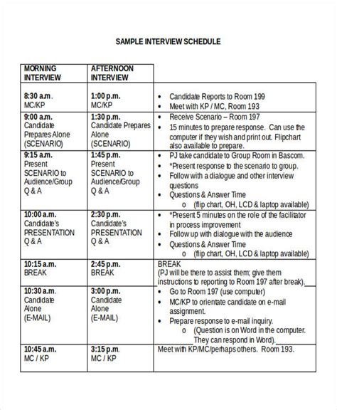 Letter For Interview Schedule