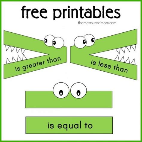 Alligator greater than, less than printables | Homeschool math, Math ...