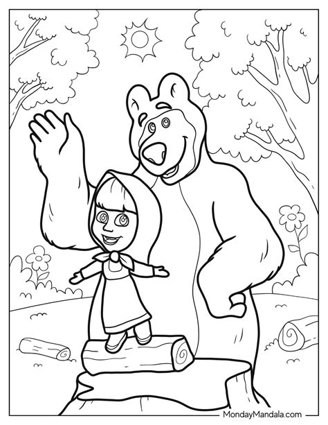 24 Masha & The Bear Coloring Pages (Free PDF Printables)